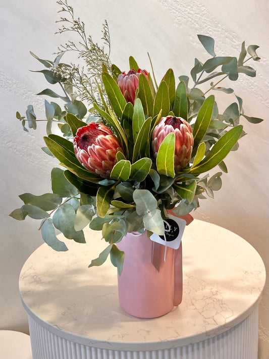 Pink Ice Protea Vase
