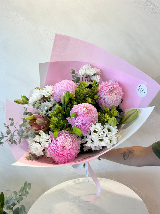 Tiger lilies and mums