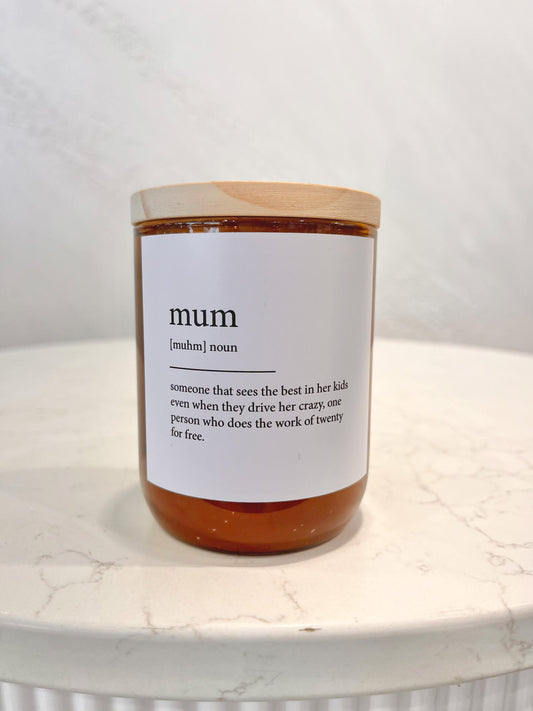"Mum" Dictionary Candle by The Commonfolk Collective